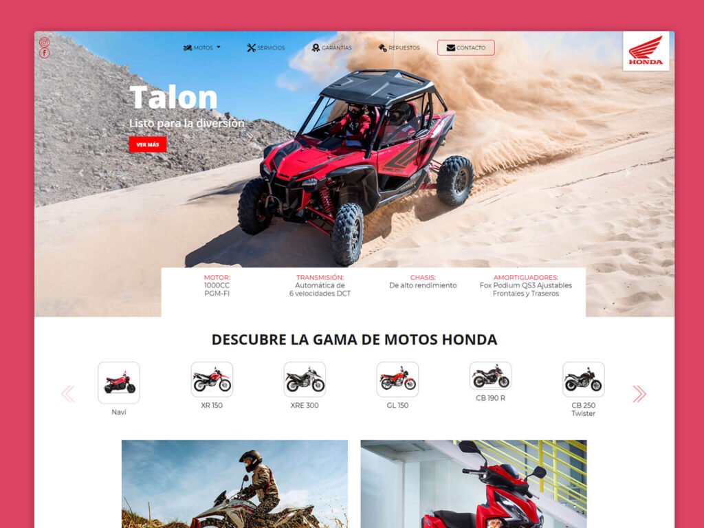 Diseño Gráfico - Honda Motos Website