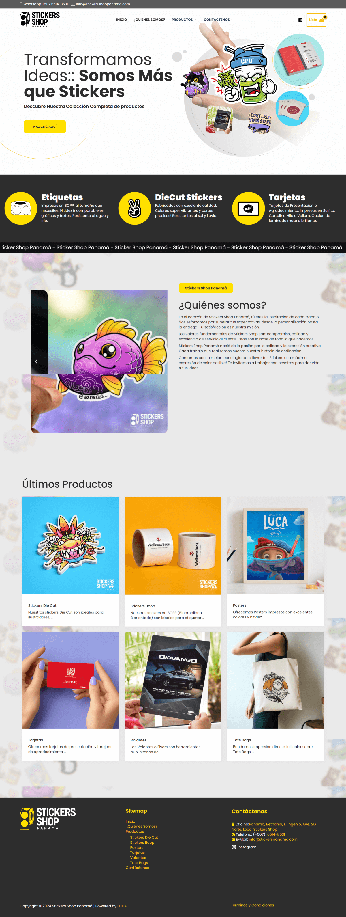 Diseño Gráfico - StickerShop Panamá - Desarrollo Web Wordpress