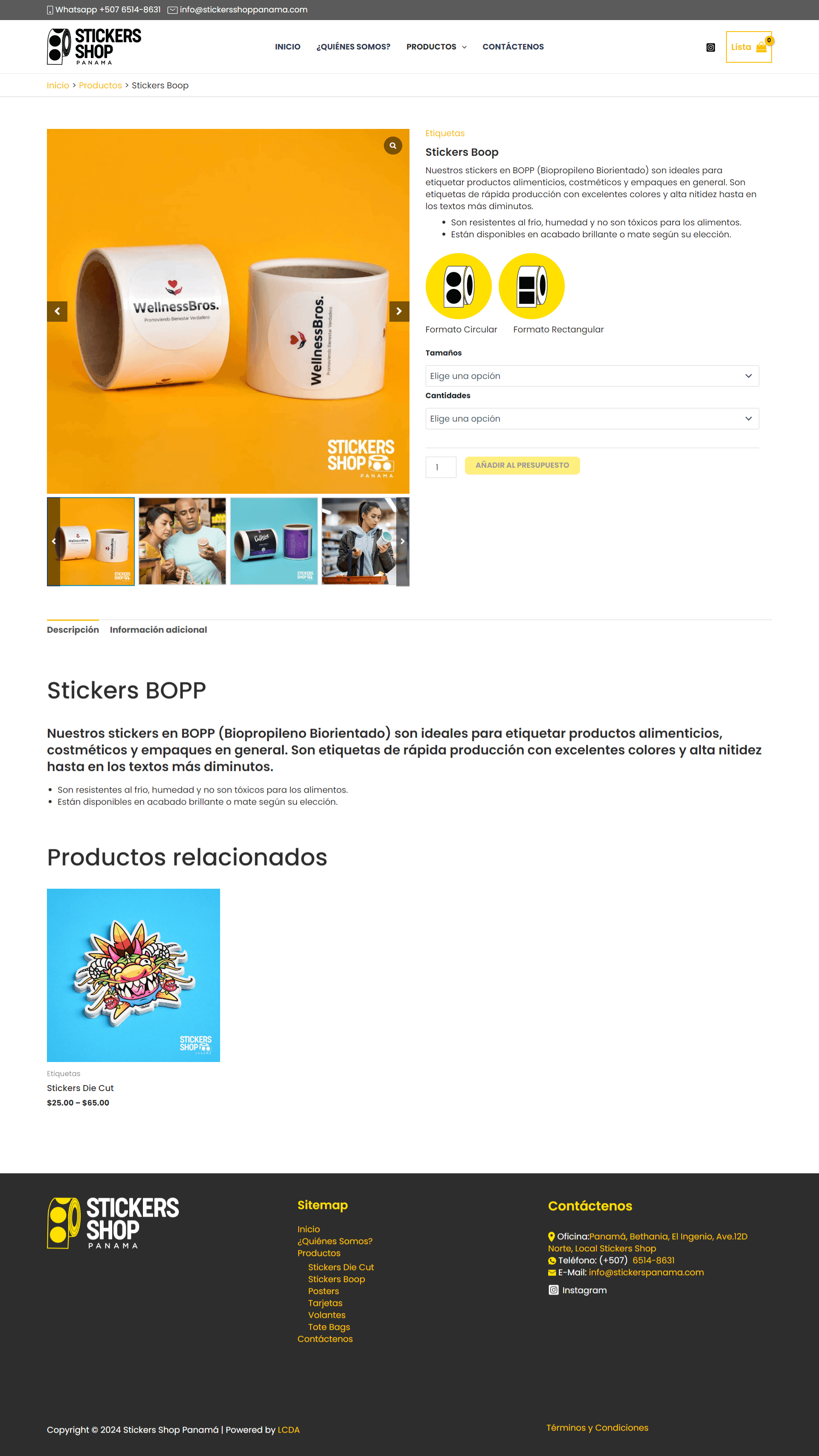 Diseño Gráfico - StickerShop Panamá - Desarrollo Web Wordpress